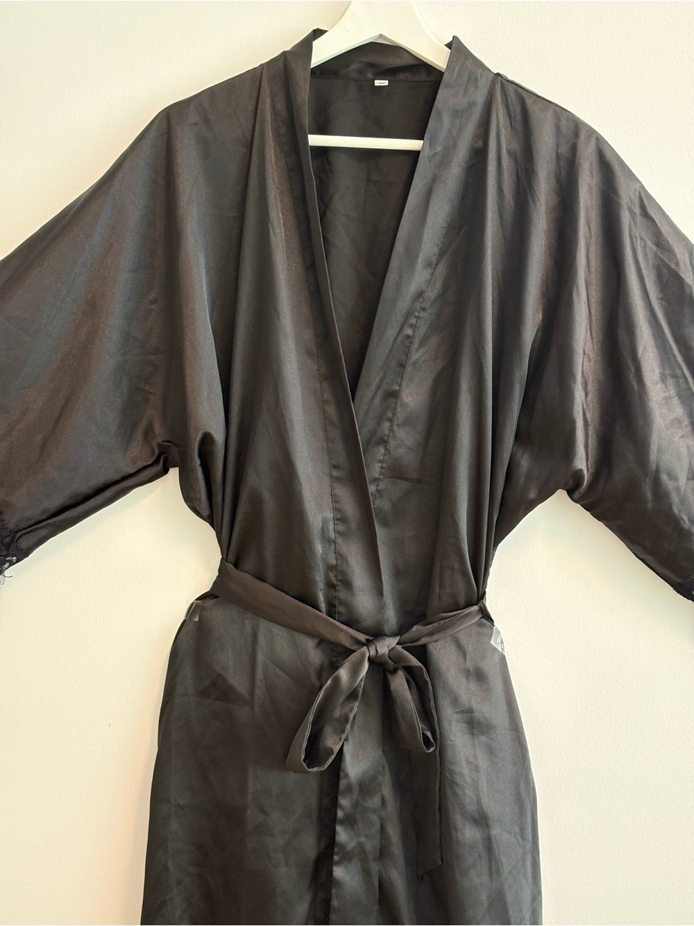 Satin Lace-Trim Robe - Picture 4 of 10